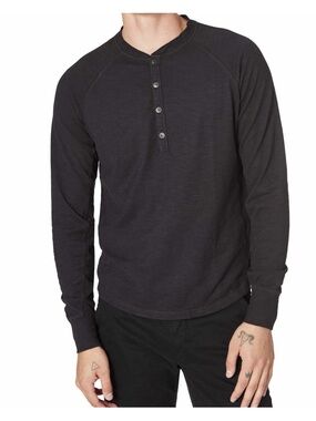 GoodMan 100% Cotton Slub Henley Size XL Moss Green